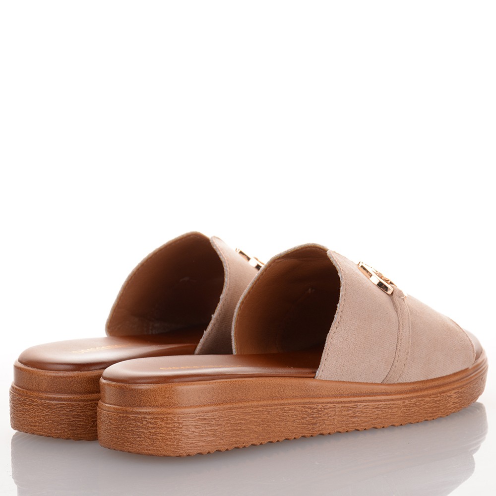 Flatforms suede σε μπεζ χρώμα Famous