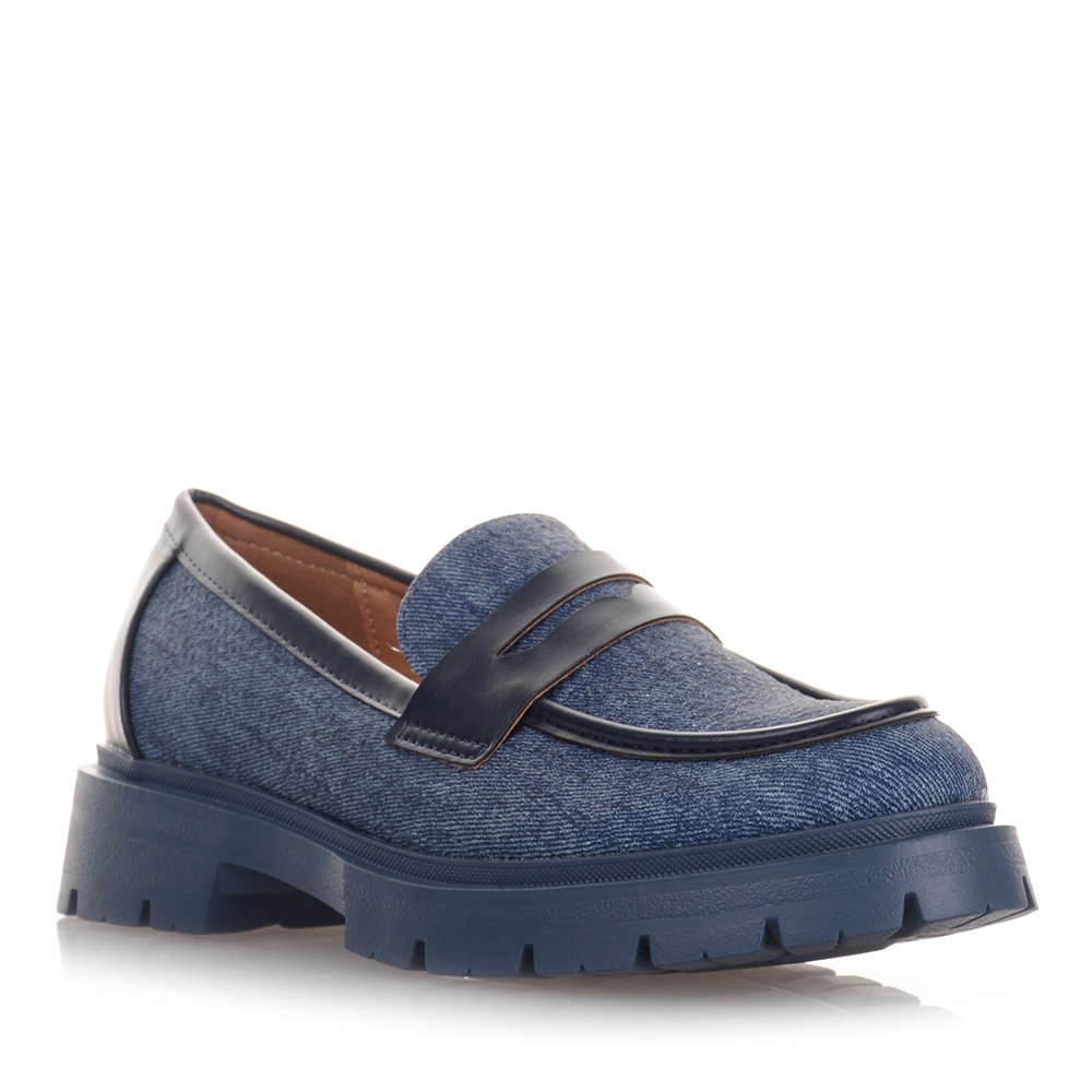 Denim Chunky Loafers Famous