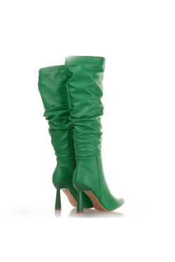 Πράσινες Μπότες με λεπτό τακούνι Famous