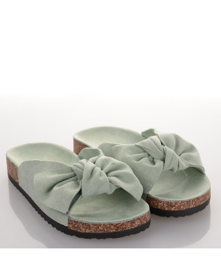 Womens's green sandals Famous