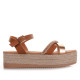 Flatforms σε camel χρώμα με χιαστί φάσα Famous