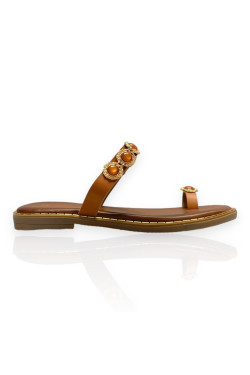 ΓΥΝΑΙΚΕΙΑ FLATFORMS FAMOUS ΣΕ CAMEL ΧΡΩΜΑ ΜΕ ΧΡΥΣΑ ΣΤΟΙΧΕΙΑ