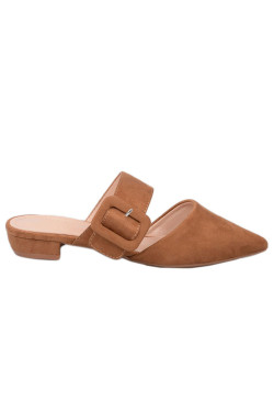 Κάμελ Flat mules με τόκα Famous