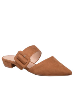 Κάμελ Flat mules με τόκα Famous