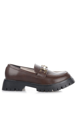 Γυναικεία καφέ Chunky loafers Famous