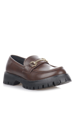 Γυναικεία καφέ Chunky loafers Famous