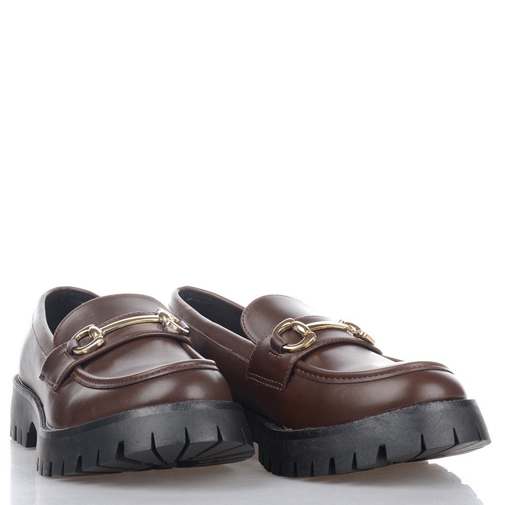 Γυναικεία καφέ Chunky loafers Famous